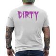 Dirty Words Horror Movie Themed Purple Distressed Dirty Men's T-shirt Back Print