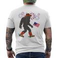 Funny 4Th Of July Celebrate Independence Patriotic Bigfoot Mens Back Print T-shirt