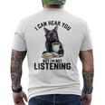 Funny Cat I Can Hear You But Im Not Listening | Cat Humor Mens Back Print T-shirt