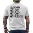 Grandad Man The Myth Legend Fathers Day Mens Back Print T-shirt