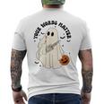 Halloween Speech Therapy Your Words Matter Ghost Slp Men's T-shirt Back Print