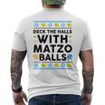 Hanukkah Deck Hall With Matzo Ball Ugly Sweater Jewish Men's T-shirt Back Print