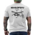 How Helicopters Fly Funny Helicopter Pilot Rotorcraft Pilot Mens Back Print T-shirt
