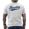 Houston Sports Script Cursive Text Classic Swoosh Men's T-shirt Back Print