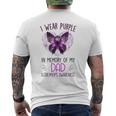 I Wear Purple In Memory Of My Dad Alzheimers Awareness Mens Back Print T-shirt