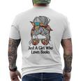 Just A Girl Who Loves Books Cute Messy Bun Girls Book Loves Mens Back Print T-shirt