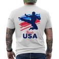 Karate Support The Team Student Sensei Usa Flag American Mens Back Print T-shirt