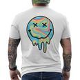 Melting Smile Funny Smiling Melted Dripping Happy Face Cute Mens Back Print T-shirt