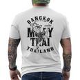 Muay Thai Kickboxing Bangkok Thailand Distressed Graphic Kickboxing Funny Gifts Mens Back Print T-shirt