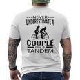 Never Underestimate A Couple On A Tandem Bicycle Couple Mens Back Print T-shirt