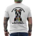 Never Underestimate An Old Hippie With A Pitbull Mens Back Print T-shirt