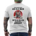 Never Underestimate An Old January Man With A Dd214 Mens Back Print T-shirt