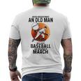 Never Underestimate An Old Man Who Loves Baseball April Mens Back Print T-shirt