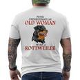 Never Underestimate An Old Woman With A Rottweiler Mens Back Print T-shirt