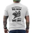 Never Underestimate Old Man Motocross Off Road Dirt Bike Mens Back Print T-shirt
