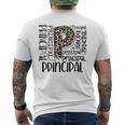 Principal Typography Principal First Day Of Back To School Mens Back Print T-shirt