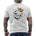 Pug Dog Wearing Crown Men's T-shirt Back Print