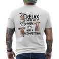 Relax Were All Crazy Its Not A Competition Cow Mens Back Print T-shirt