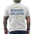Rhode Island Pride State Flag Native Ocean State Mens Back Print T-shirt