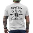 Spooky Dispatcher 911 Halloween Police Skeleton Meditating Men's T-shirt Back Print
