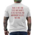 There Is Not One Child Who Wants To Die For Your 2Nd Vintage Mens Back Print T-shirt