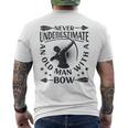 Never Underestimate An Old Man With A Bow Archery Archer Men Men's T-shirt Back Print