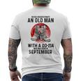 Never Underestimate An Old September Man With A Dd 214 Men's T-shirt Back Print