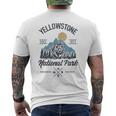 Vintage Retro Yellowstone National Park Hiking Mens Back Print T-shirt