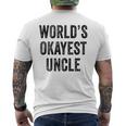 Worlds Okayest Uncle Guncle Dad Birthday Funny Distressed Mens Back Print T-shirt