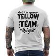 Yellow Team Let The Games Begin Field Trip Day Mens Back Print T-shirt