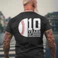 10 Years Of Being Awesome 10Th Birthday Baseball Men's T-shirt Back Print Gifts for Old Men