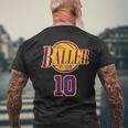 10 Years Old Birthday Basketball Baller Purple And Yellow Mens Back Print T-shirt Gifts for Old Men