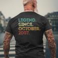 16 Years Old Legend Since October 2007 16Th Birthday Men's T-shirt Back Print Gifts for Old Men