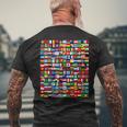 195 Flags Of All Countries In The World International Event Men's T-shirt Back Print Gifts for Old Men