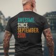 22Nd Birthday 22 Years Old Awesome Since September 2001 Men's T-shirt Back Print Gifts for Old Men