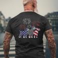 3 Miniature Schnauzer Dog Cute Fourth 4Th Of July Patriotic Mens Back Print T-shirt Gifts for Old Men