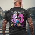 3 Year Old Its My 3Rd Birthday Cute Unicorn Kids Girls Ns Mens Back Print T-shirt Gifts for Old Men
