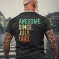30 Year Old Awesome Since July 1993 30Th Birthday 30Th Birthday Funny Gifts Mens Back Print T-shirt Gifts for Old Men
