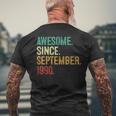 33 Year Old Awesome Since September 1990 33Th Birthday Men's T-shirt Back Print Gifts for Old Men