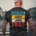 40 Year Old Awesome Since June 1983 40Th Birthday Gifts Mens Back Print T-shirt Gifts for Old Men