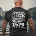 44Th Birthday Vintage Classic Car 1979 Bday 44 Year Old Mens Back Print T-shirt Gifts for Old Men