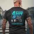 4Th Birthday Boys This Is How I Roll Monster Truck Gifts Mens Back Print T-shirt Gifts for Old Men