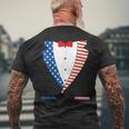 4Th Of July Independence Day American Flag Tuxedo Men's Back Print T-shirt Gifts for Old Men