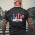 4Th Of July 2023 Patriotic Gnomes Funny American Usa Flag Mens Back Print T-shirt Gifts for Old Men