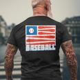 4Th Of July Baseball American Flag Mens Back Print T-shirt Gifts for Old Men