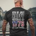 4Th Of July Happy Independence-Day 1776 God Bless America Mens Back Print T-shirt Gifts for Old Men