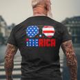 4Th Of July Shirt Merica Sunglasses All America Usa Flag Mens Back Print T-shirt Gifts for Old Men