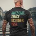 66 Year Old Awesome Since October 1957 66Th Birthday Men's T-shirt Back Print Gifts for Old Men