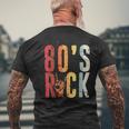 80S Rock Retro Vintage 80S Rock Fan Mens Back Print T-shirt Gifts for Old Men