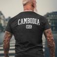 855 Country Area Code Cambodia Cambodian Pride Men's T-shirt Back Print Gifts for Old Men